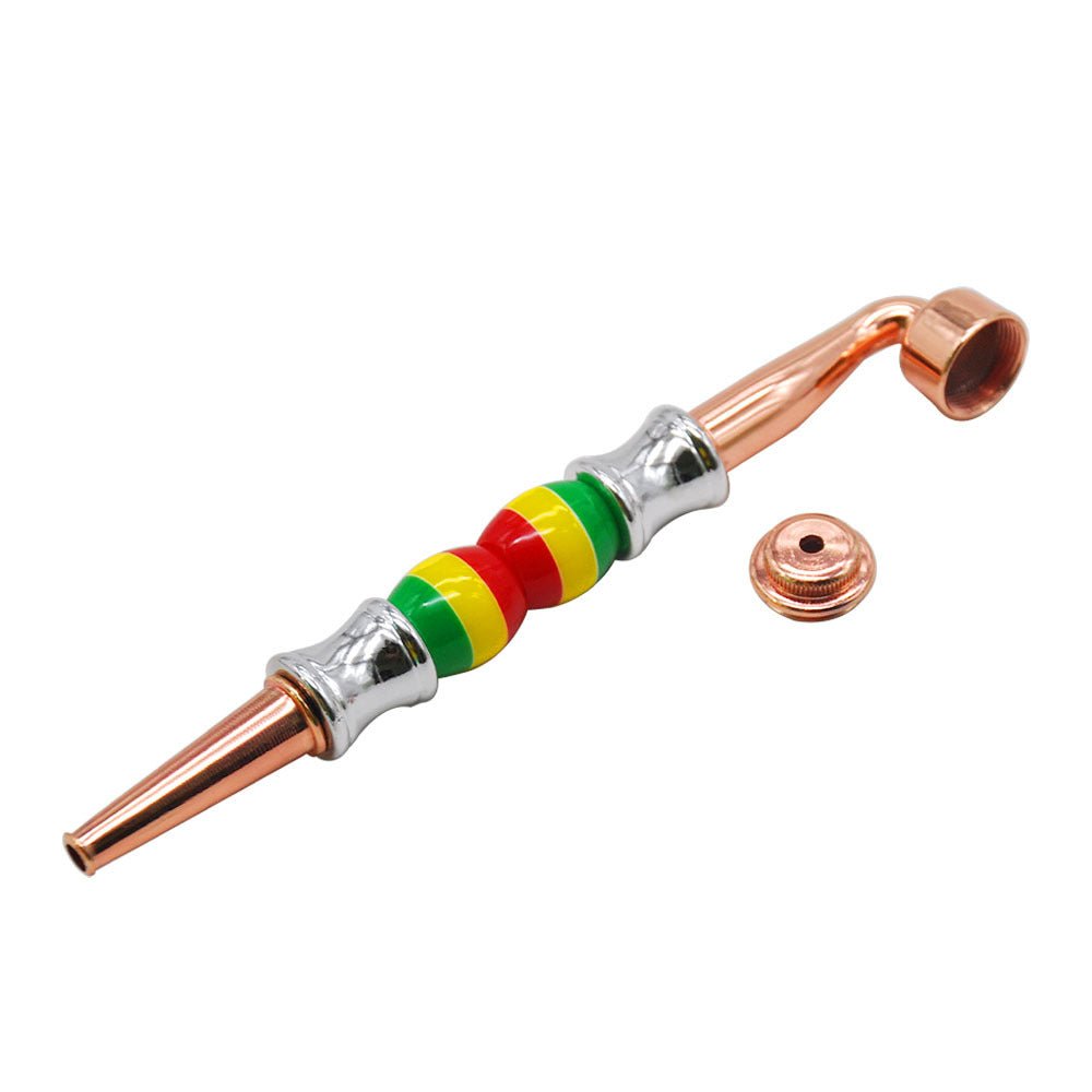 Rookpijpen Wegwerp Shisha Vape Pen Multicolor Round Round Bead Metal Pipe rechte staaf Dunne mondstukkap Nieuwe Bong