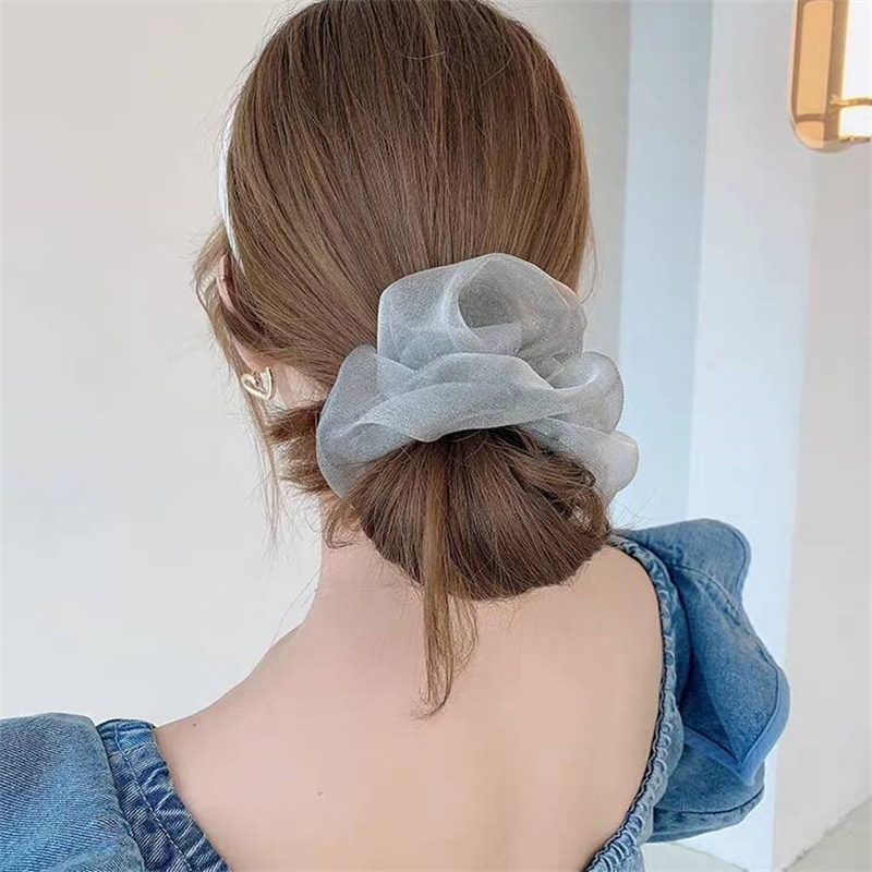 Organza scrunchies dames elastische haarband Koreaanse elegante paardenstaarthouder rubberen banden bands haaraccessoires