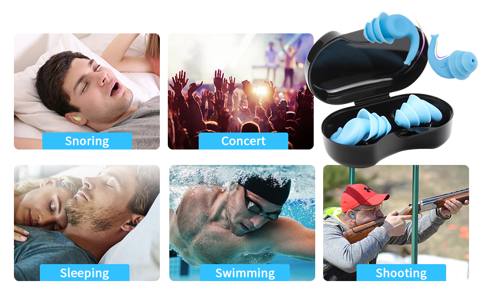 騒音用の耳栓はの再利用可能なシリコン防水騒音睡眠水泳をキャンセルします