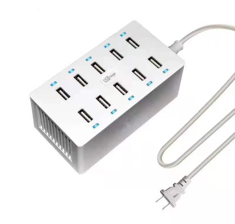 multiple USB charger Adapter 40W Intelligent Desktop Charge 10 Port Multi Mobile Device Charge For IPHONE samsung huawei2580184