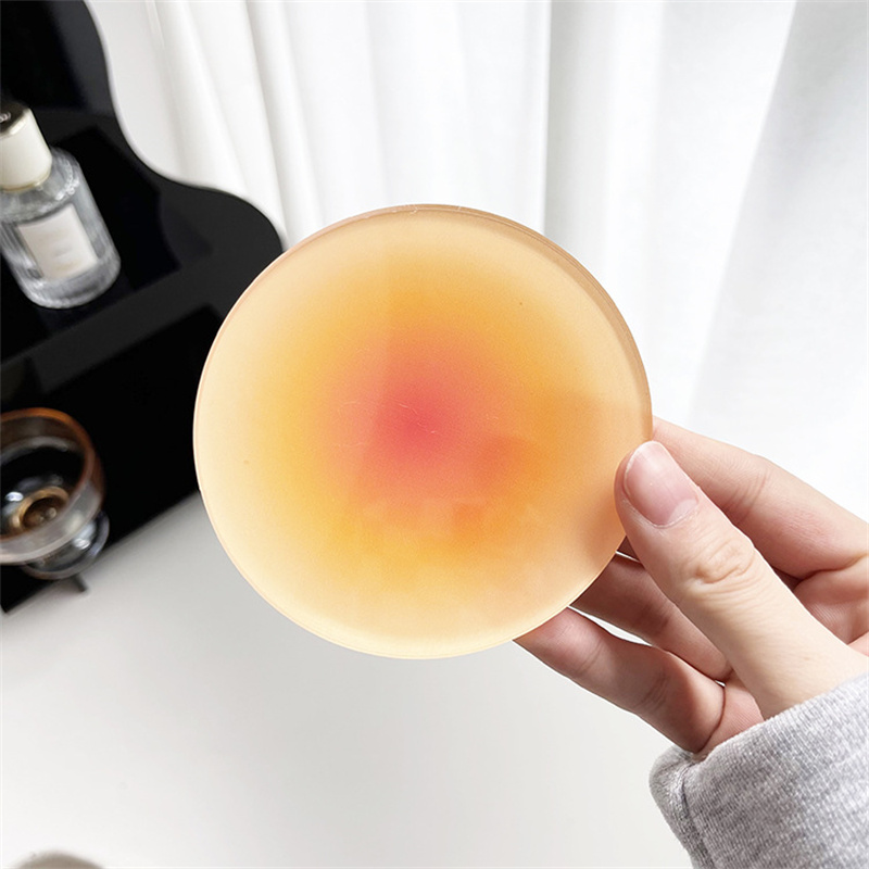 Colorful Acrylic Coaster Mats 9.8cm in Dimater Sunset Round Sunset Gradient Nordic Shooting Props Decorative Ornaments