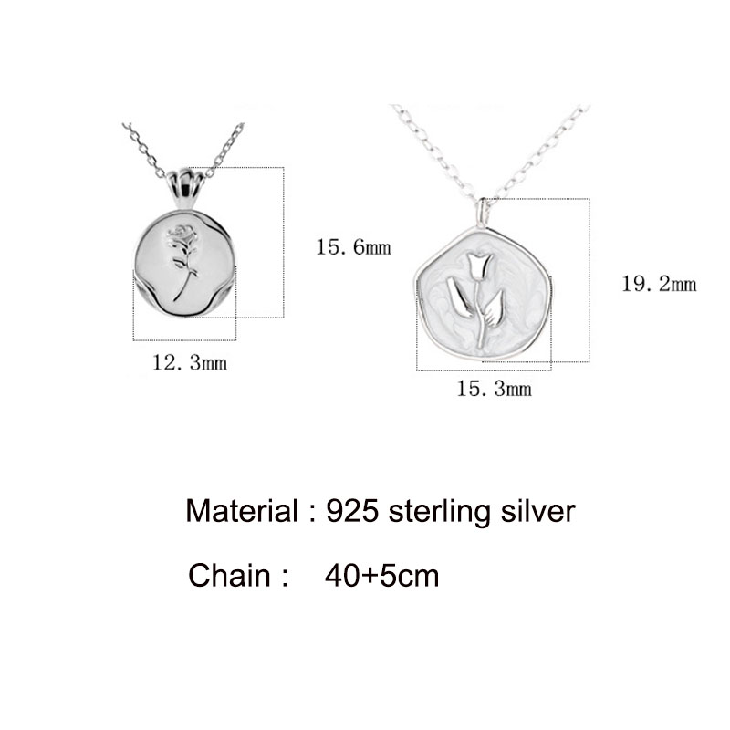 Floral Collection 100% 925 Sterling Silver Flower Pendant Necklace Women Jewelry Gift for Girlfriend