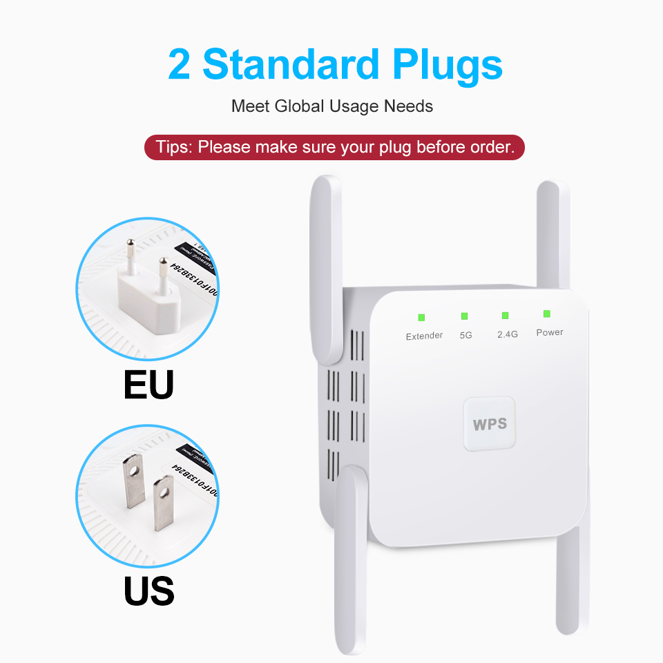 Routeurs 24G 5Ghz Répéteur WiFi sans fil Amplificateur Wi-Fi 300M Amplificateur 1200 Ms 80211AC Point d'accès Extender longue portée 5G 221103