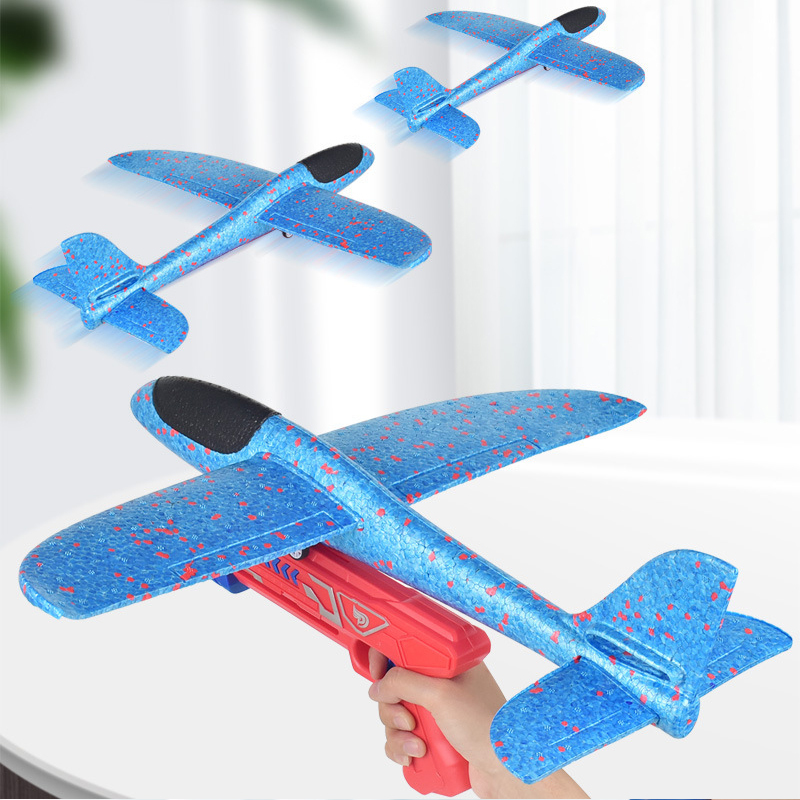 Diecast model auto schuimvliegtuig Launcher Epp Bubble Airplanes Glider Hand Throw Catapult Toy For Kids Guns Aircraft Shooting Game 221103
