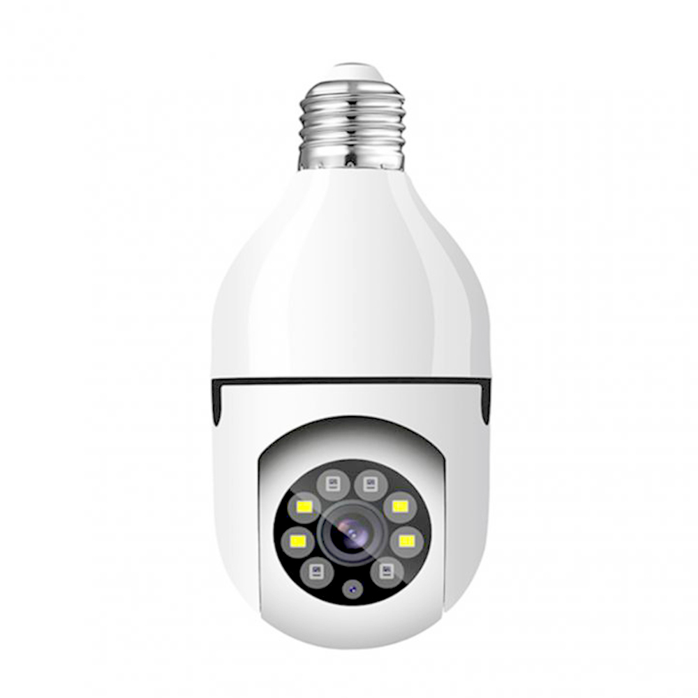 WiFi 360 ﾰ Panoramic glödlampa kamera 1080p övervakningskamera trådlösa hemsäkerhetskameror nattvision tvåvägs ljud smart rörelse detektering monitor