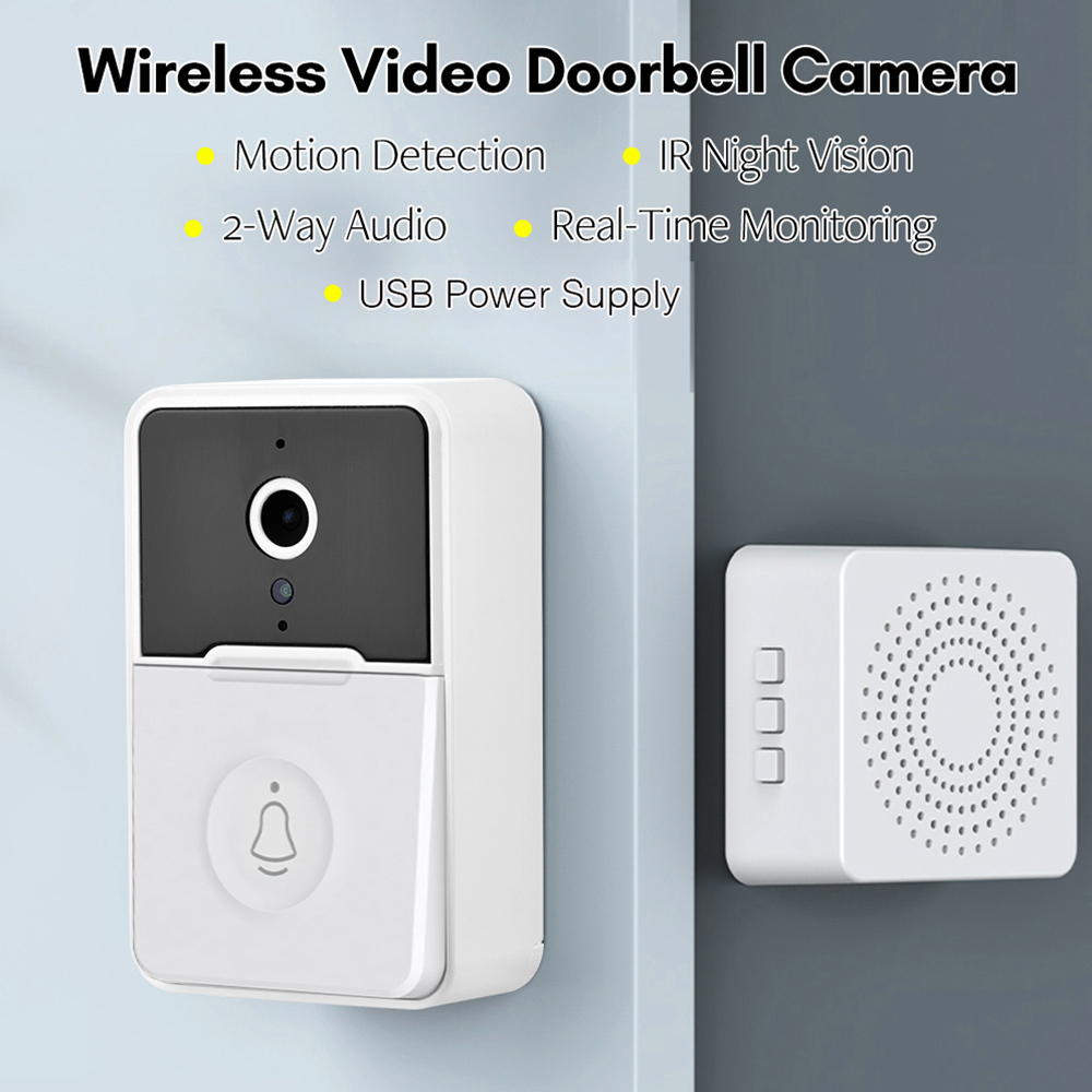 Wireless Video Doorbell Camera WiFi Outdoor HD Camera Security Door Bell Night Vision Intercom Voice Change For Smart Home Monitor Doorbells