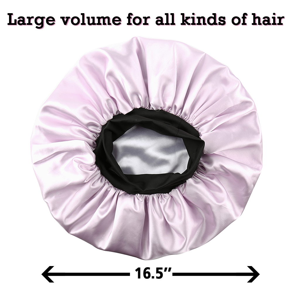 女性用の余分な長いサテンボンネットシルキースリープキャップダブルレイヤー長い髪のボンネットブレードカーリーソフトエラスティックバンド品質