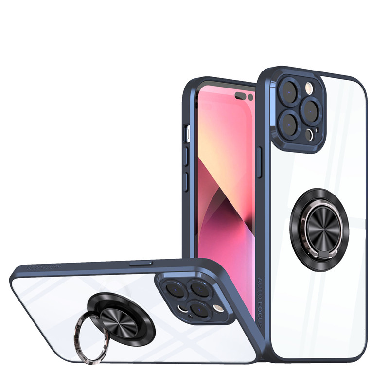 Coque de téléphone de luxe avec anneau Transparent, étui de Protection d'objectif d'appareil photo pour iPhone 11 12 13 14 Pro Max Plus