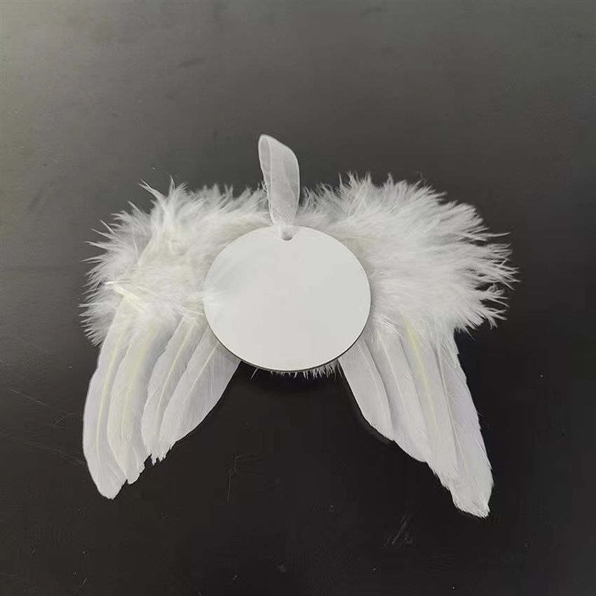 Sublimation Angel wing Ornaments MDF party supplies double side Christmas decorations Christmas Tree Hanging Pendants 1103