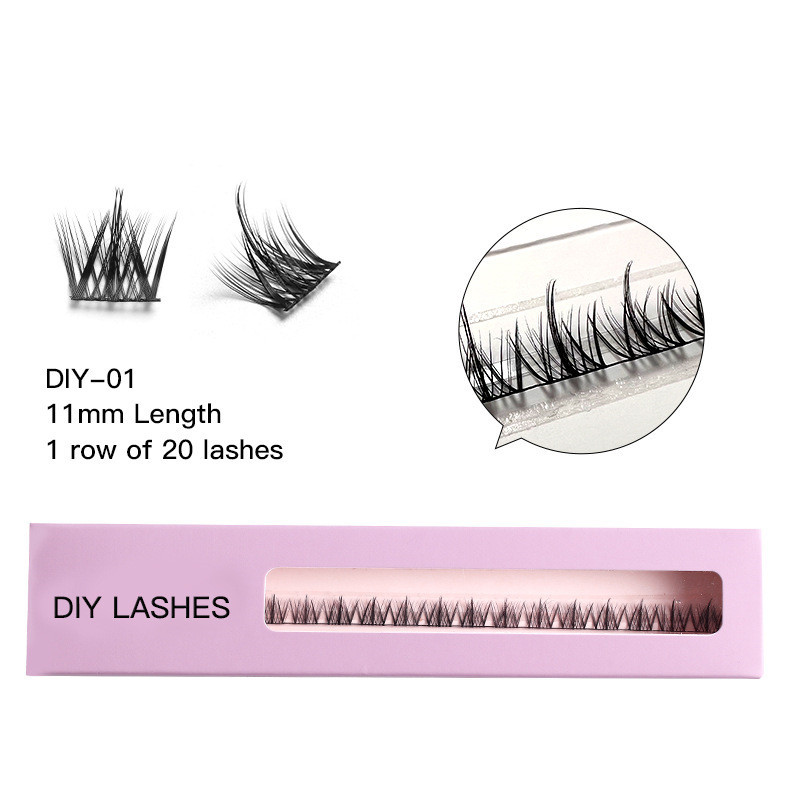 DIY False Eyelash Extension Selfadhesive Återanvändbara Wispy Eyelashes Naturliga tjocka Crisscross Individuella fransar Cluster For Home Use6267187