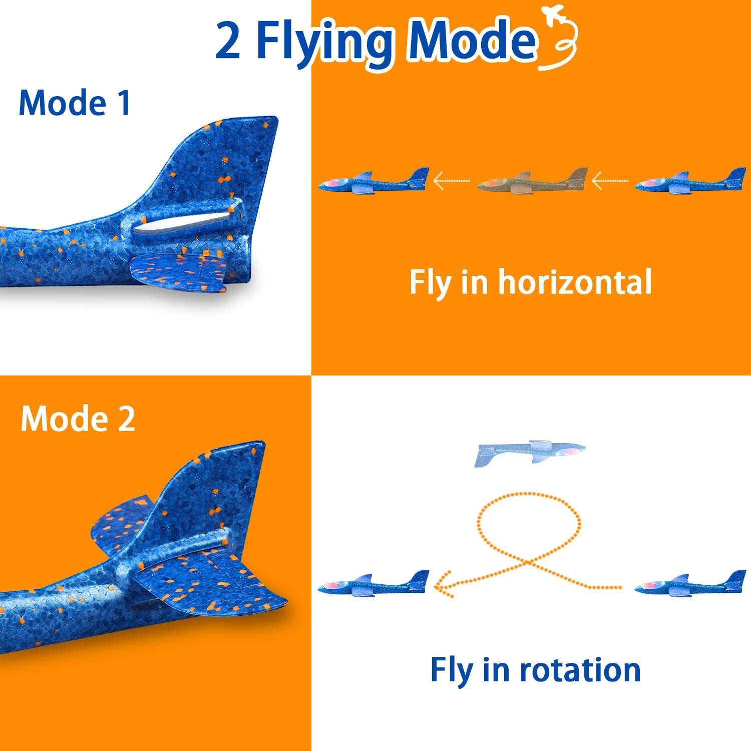 Modèle de voiture moulé sous pression 4Packs 50CM Kits d'avion en mousse jouet de planeur volant avec lumière LED ensembles d'avion à lancer à la main jouets d'avion de jeu en plein air pour enfants 221103