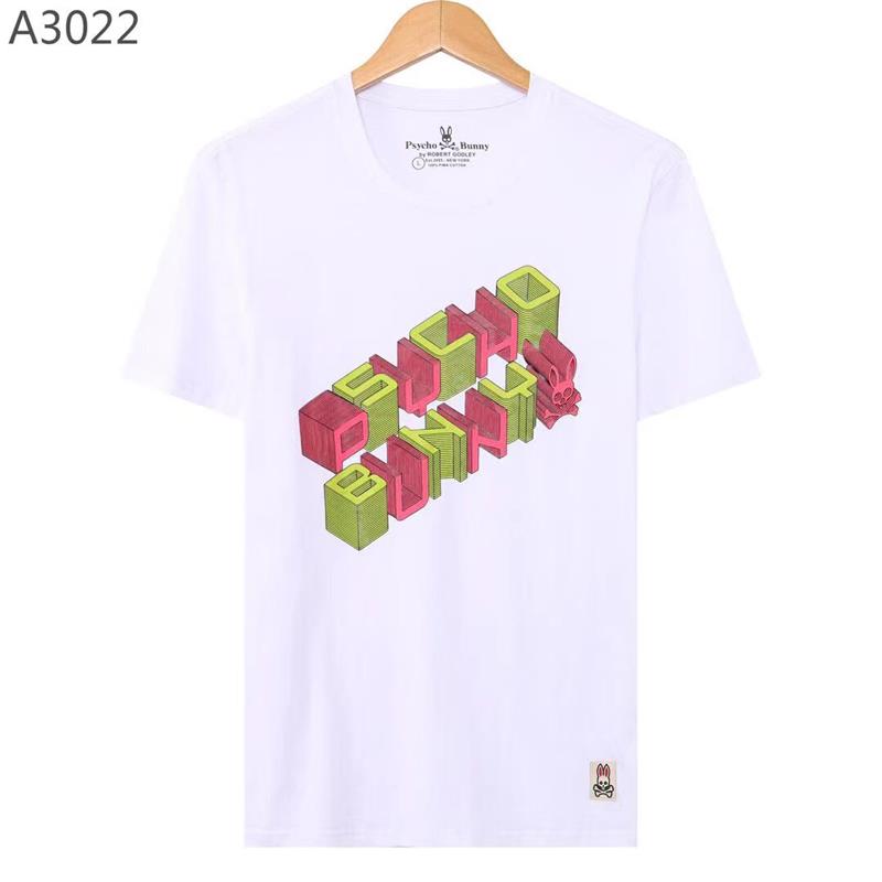 Heren Psychobny T-shirt Modemerk veelzijdige print schedel konijnpatroon heren en dames katoen