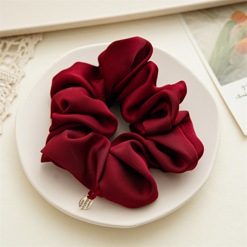 شعر الساتان Scrunchies Girls Hairband Hairband Hairder Hairs Hairs Ties Rubber Bands Fashion Women Hair Assories with tag