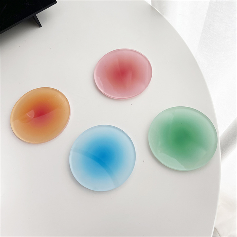 Tapis de sous-verre en acrylique colorés ronds antidérapants Styles INS Cafe Bar Coasters Sets de table résistants à la chaleur