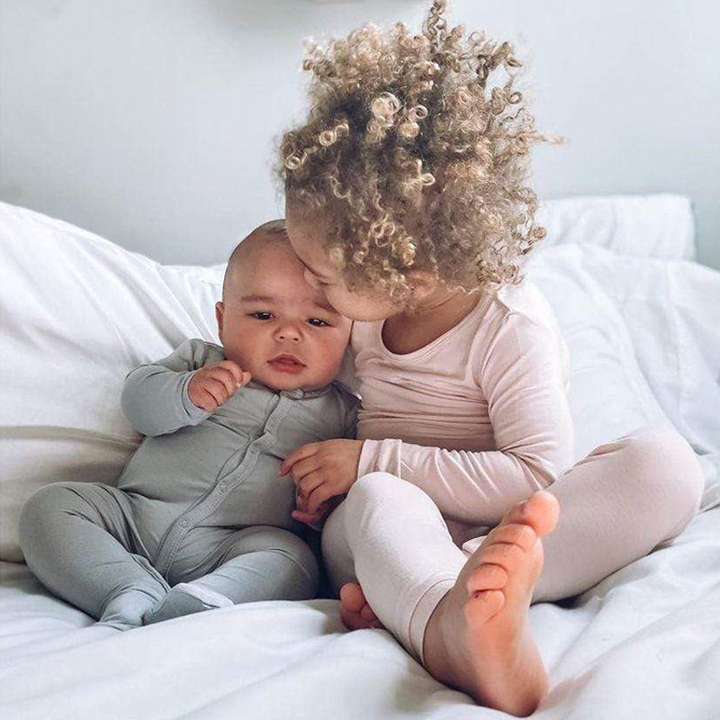 パジャマ竹繊維幼児パジャマセット通気性のある子供ベイビーガール服ロングリーブベビー服セット子供のための睡眠服g1442401