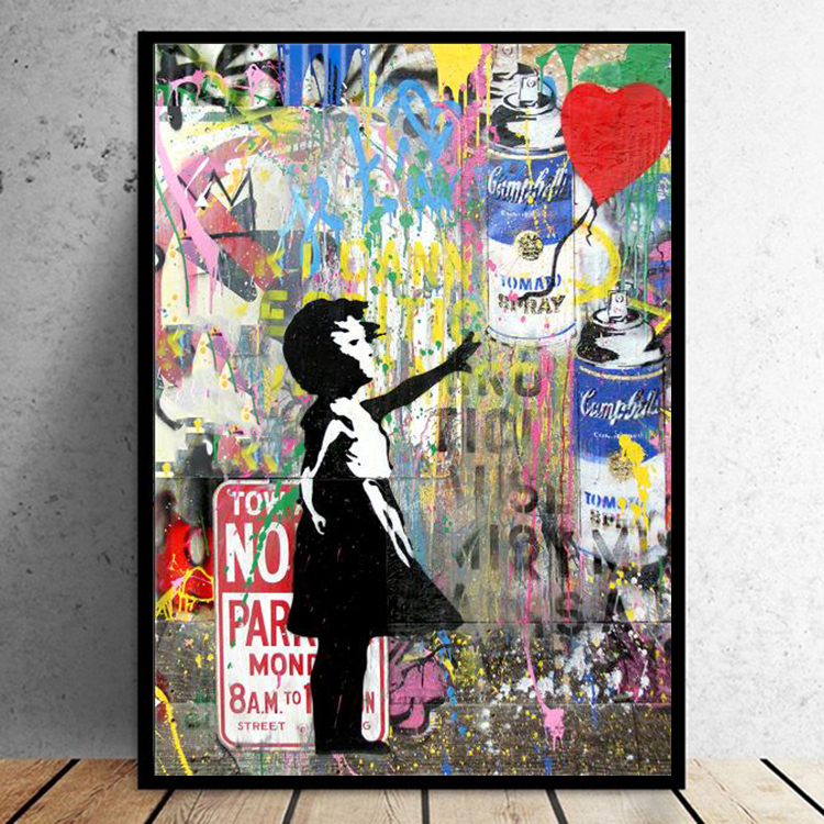 Funny Paintings Street Art Banksy Graffiti Wall Arts Canvas Painting Poster and Print Cuadros Wall Pictures for Home Decor No Frame