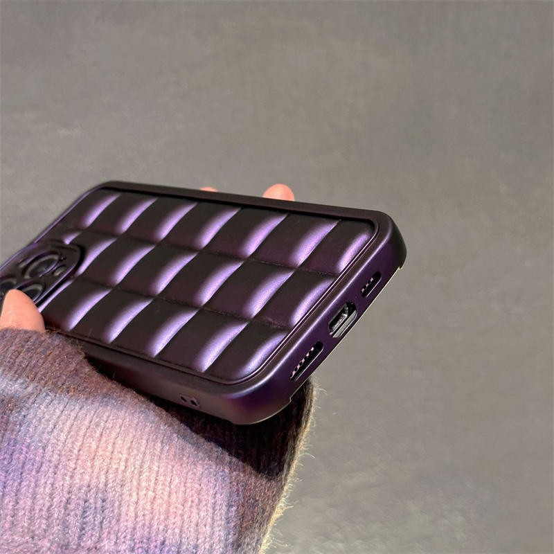 Purple 3D Pating Telefle Case Projektanci bloków Ins for iPhone 14 Pro Max plus iPhone14 13 12 11 x xr xs tpu Shockproof Camera Ochronna okładka
