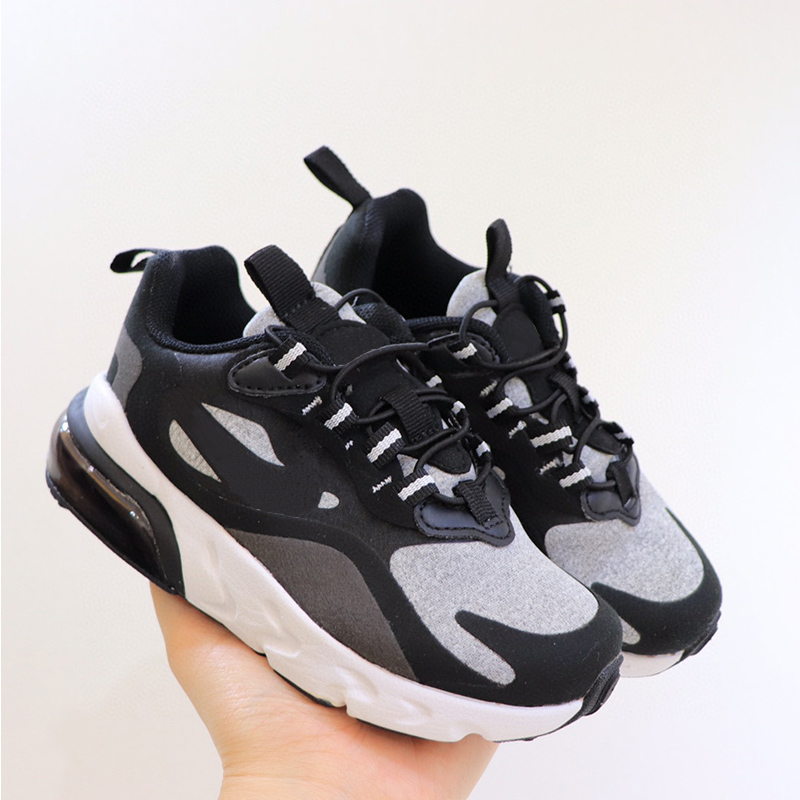 2021KIDS 270 Infants Toddler Running Shoes Blackout Win Allocholor Air Cushion Eneress Boys Girls Trainers Black Stingray Kids Sports Sneakers 25-35
