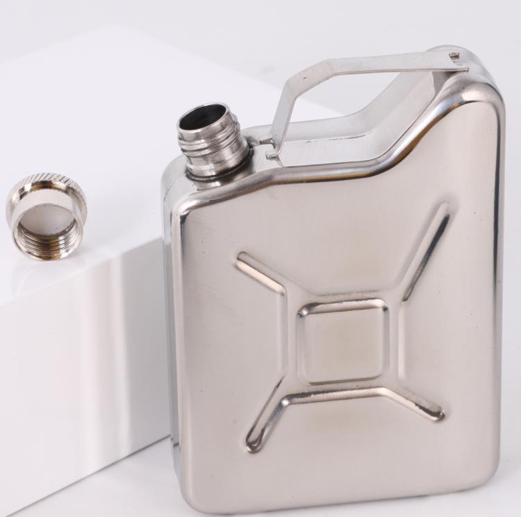 Prático 5oz Jerrycan Oil Liquor Hip Flask Pote de vinho T copos de aço inoxidável Jerrican Gasolina a gasolina pode SN80