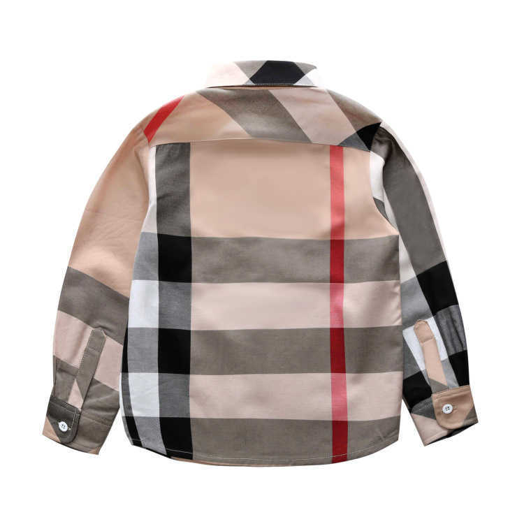 Jongenshirt kleding peuter Autumn Kids Long Sleeve Plaid T -shirt Rapel Fashion Cotton Classic Plaid Tops Boys Shirt 3 8 jaar