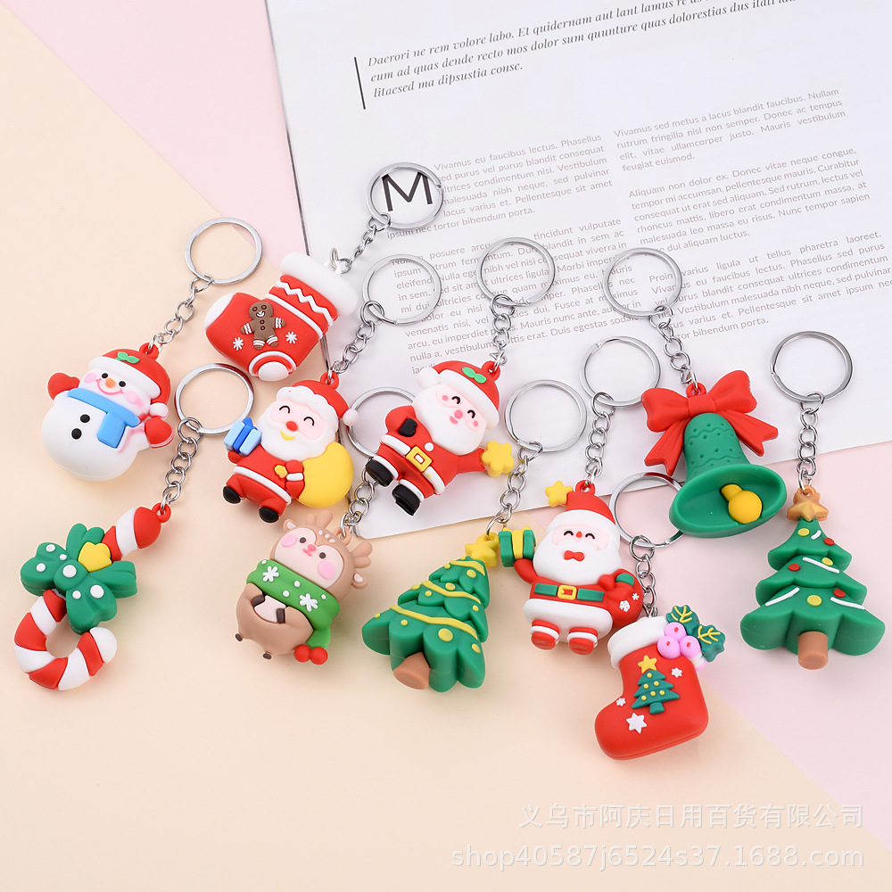 Kerst Keychain Party Favor gunst Men Women Paar Kuppel Key Ring Ornamenten Key Chain Xmas Gift