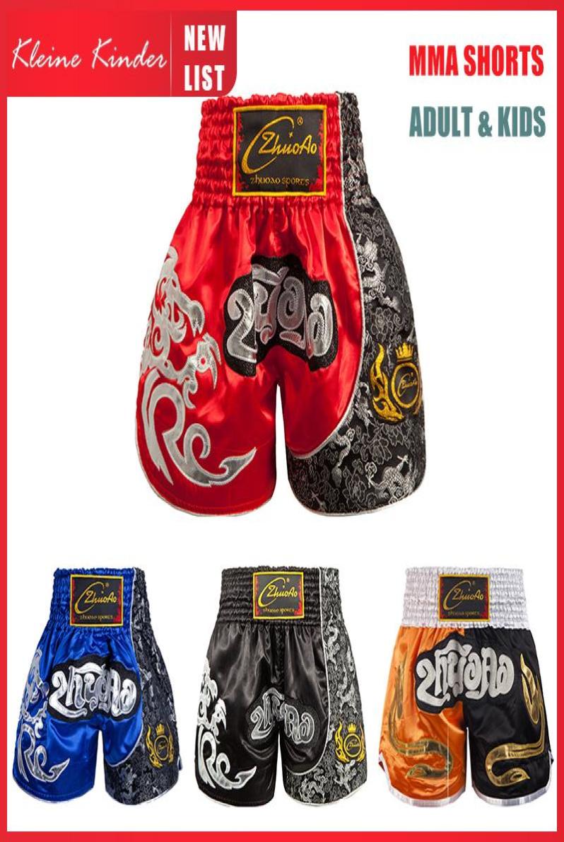 Boxningstammar Shorts för thailändska barn Muay Short CrossFit Pants Män kvinnor BJJ Sport Kickboxing Kids Tiger Boxe Clothing7659343