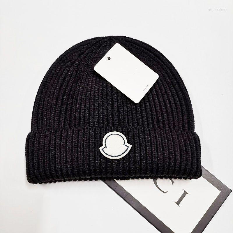 Beanies 2023 Designer Winter Sticked Beanie Woolen Hat Women Chunky Knit tjock varm faux päls pom hattar kvinnliga motorhuven caps3284