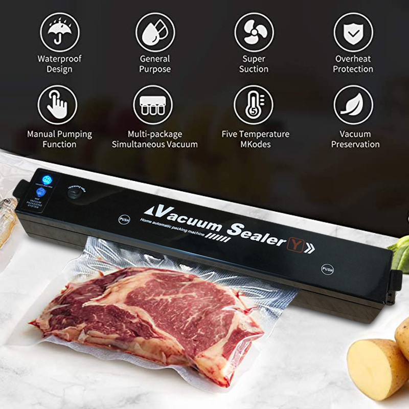 Autres outils de cuisine Ménage Eletric Vacuum Food Sealer Machine de conditionnement automatique 220V Vaccum Packer avec Sacs Kichen Too255E