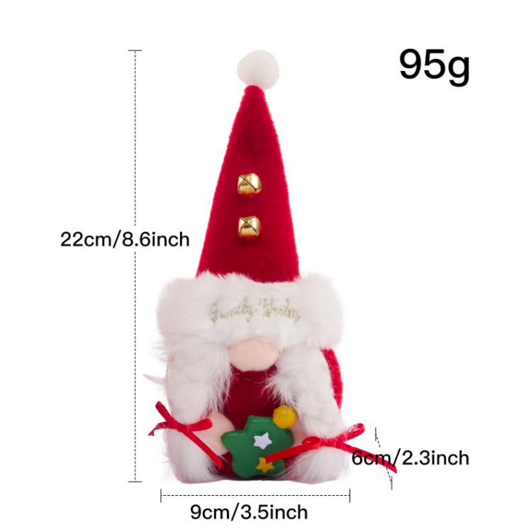 Gnome de Noël avec des cloches à la main en peluche poupée sans visage Figurines suédoises ornements enfant cadeau niveau plateau décor SN5019