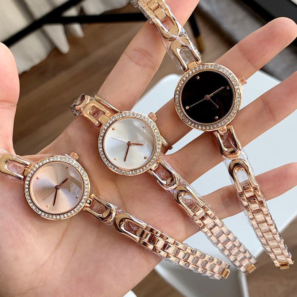Relojes de pulsera de marca a la moda para mujer y Chica, reloj de cuarzo con banda de acero y Metal de lujo estilo carruaje de caballos de cristal COA 15297B