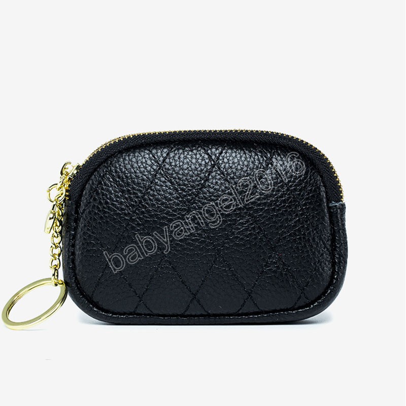 Femmes portefeuilles petit porte-carte portefeuille porte-monnaie porte-monnaie en cuir véritable grande capacité Double fermeture éclair pochette porte-monnaie