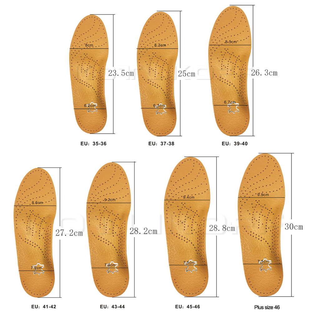 Acessórios de acessórios de peças de sapatos para sapatos Espalhões de couro ortic com pés planos Suporte de arco de altura Sapatos ortopédicos sola sola na perna de boi corrigida inserir 221103