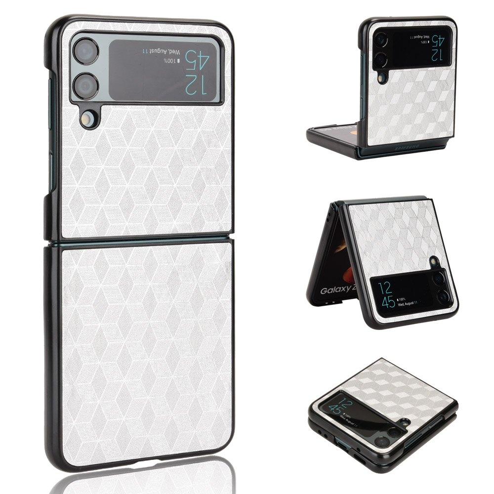 Telefoonhoesjes voor Samsung Galaxy Z Flip 4 3 Z vouw 4 driedimensionale sticker pu lederen plastic achterste kast cover