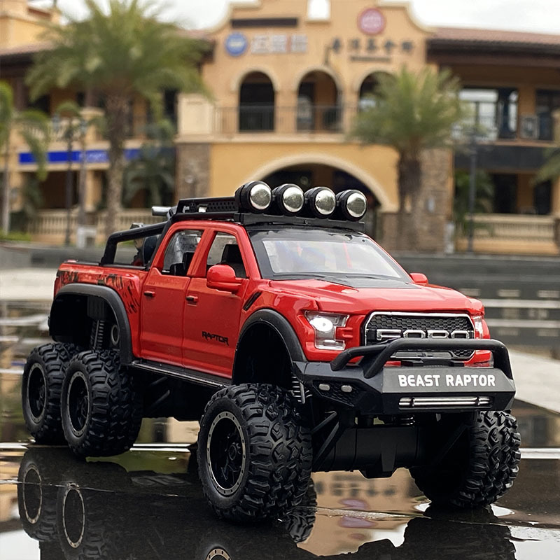 Diecast Model Car 1/28 Ford Raptor F150 Alloy Modified Off-Road Vehicle Toy Vehicles Metal Collection Kids Toys Gift 221103