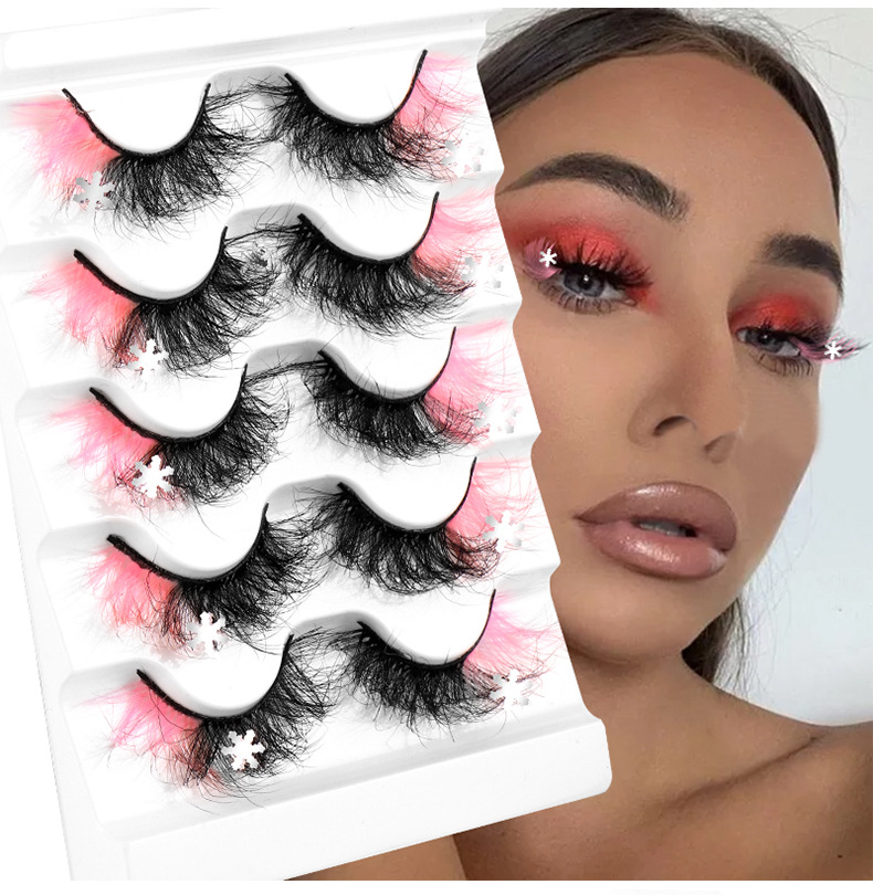 Handmade Reusable Colorful False Eyelashes Extensions Messy Crisscross Curly Thick Mink Fake Lashes Full Strip Lash Easy to Wear 42050521