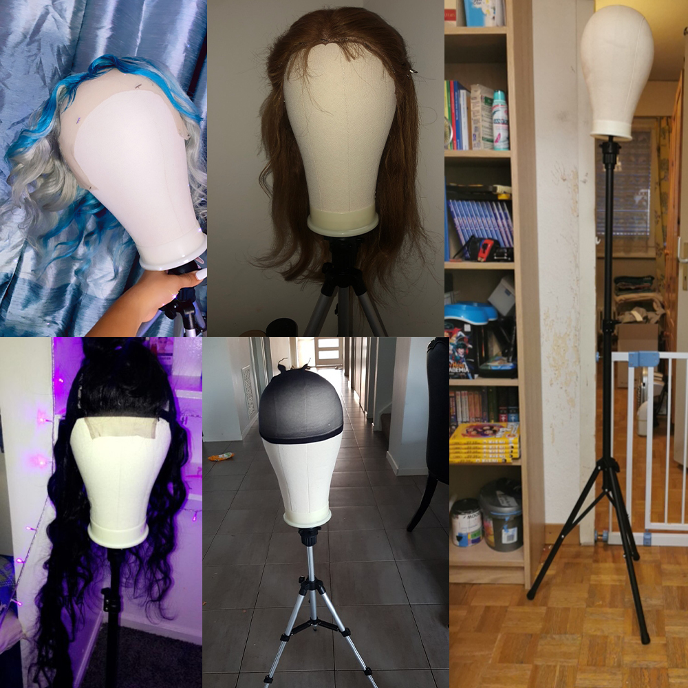 Wig Stand Training Mannequin Head Canvas Block Display Styling Manikin Tripod Get T Pins Install Kit 2211034893824