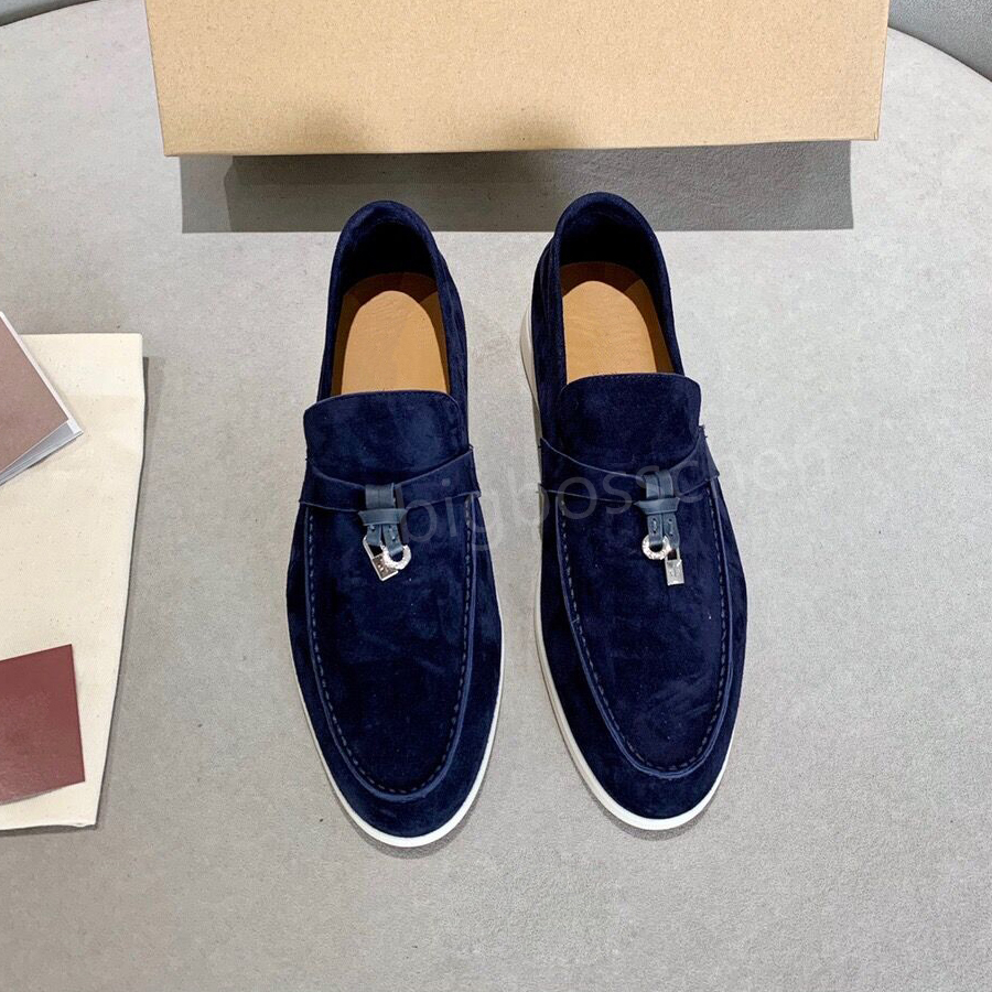 LP läder casual skor mocka promenad charms loafers womens män lyx designer loafers klassisk bekväm slil på lägenheter skor affärsklänningskor körskor 35-45