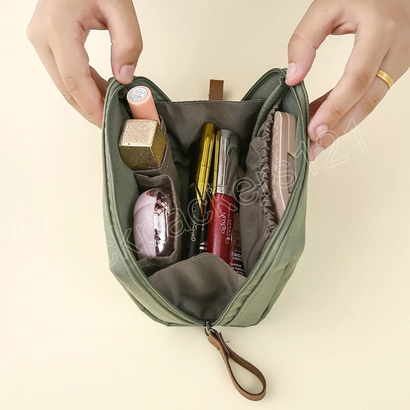Mode Simple sac de maquillage sac de rouge à lèvres étanche Portable sacs à cosmétiques coloré voyage main maquillage pochette pour les femmes