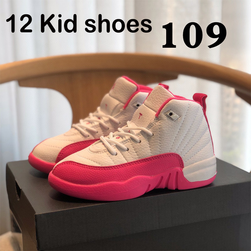 Jumpman 12s Kids Basketball Scarpe Sneakers Fiba Preschool Game Influenza Grades scolastico Arctic Pink Toddler Big Boy Girl Girl Children Lifestyle Runner Allenatori EUT26-35