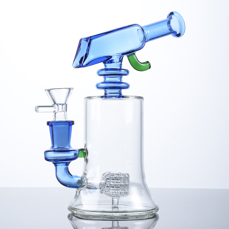 Matrix Perc Glass Bong Narghilè Sidecar Neck Unique Bong 14mm Femmina Joint Water Pipes Oil Dab Rigs con ciotola di vetro