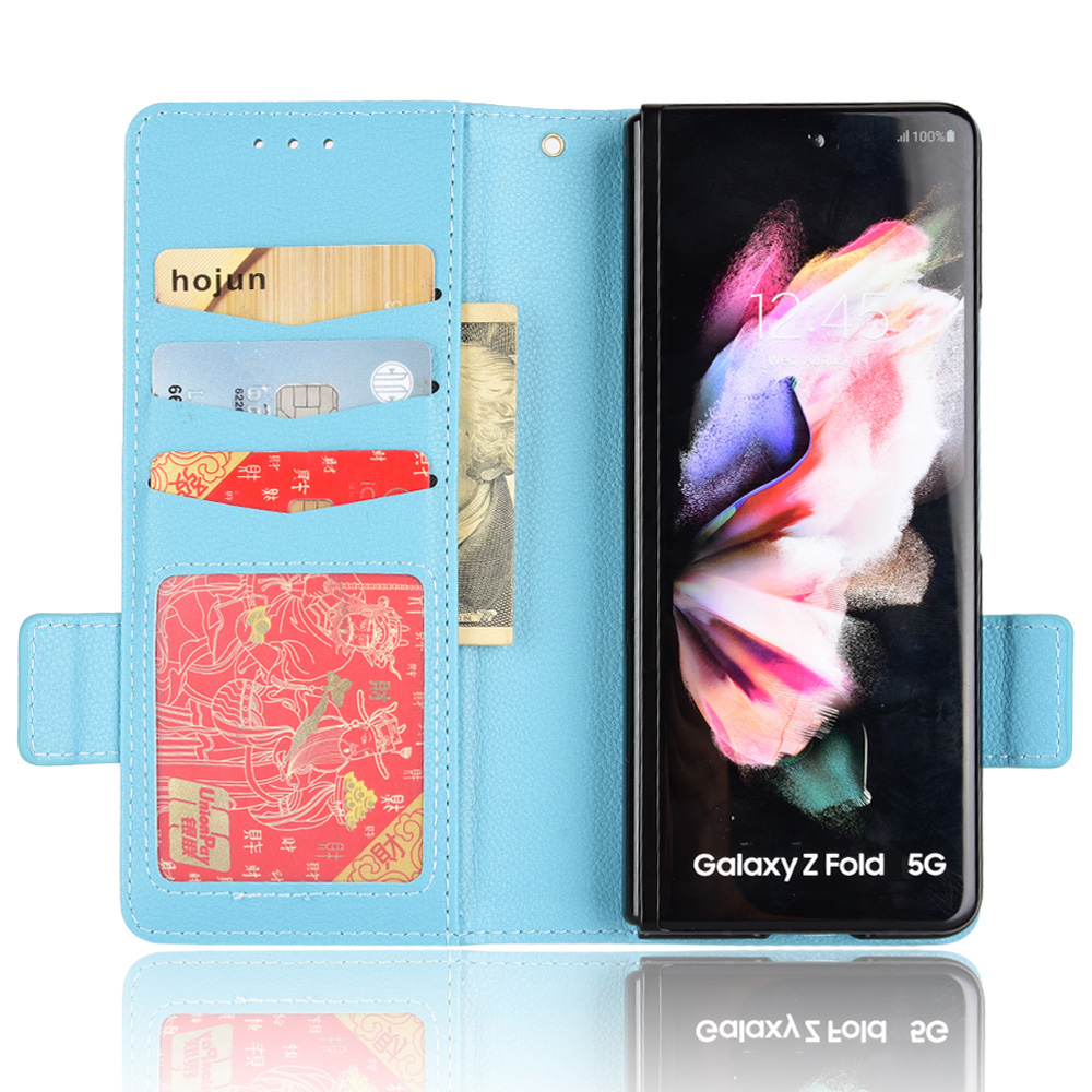 Custodie Samsung Galaxy Z Fold 5 4 3 Flip 5 4 Lychee Litchi Portafoglio in pelle Funda Custodia telefono con slot schede Photo Frame