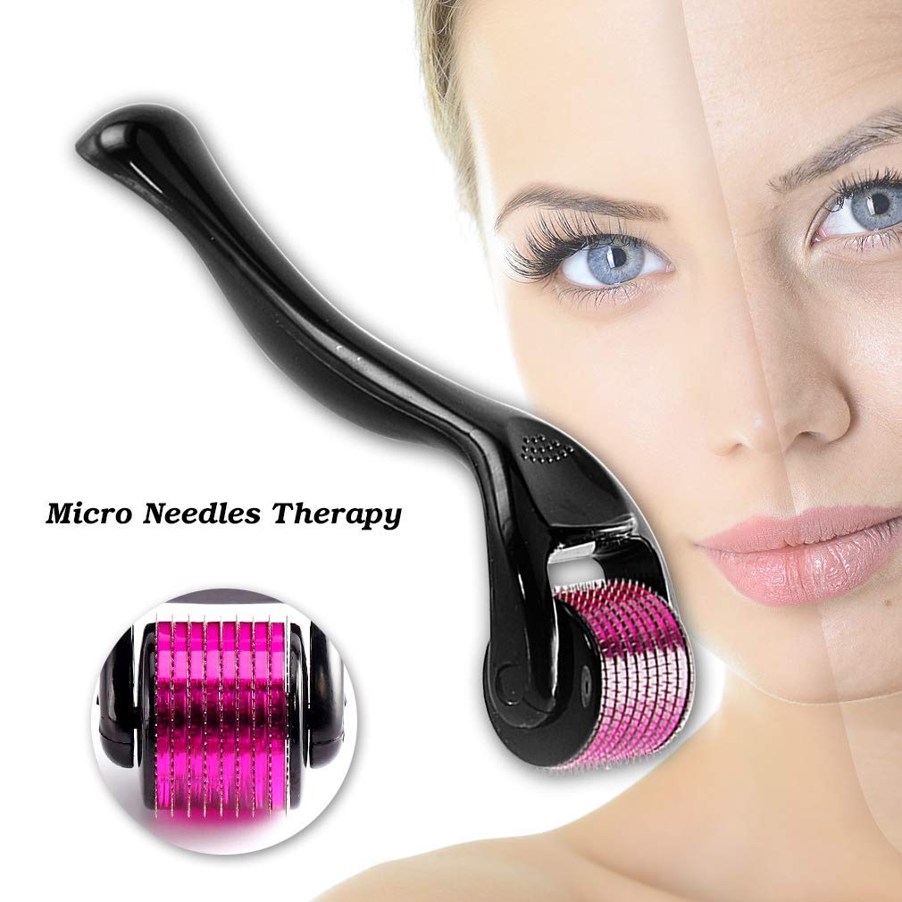 540 Mikro İğne Silindir Derma Roller Dermaroller Titanyum Yardım Saç Sakalı Yeniden Saklama Anti Saç dökülmesi Tedavisi İncelandırma Geri