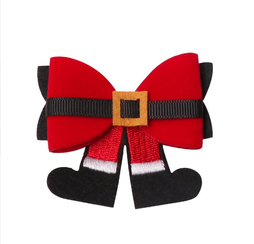 INS 8 cores cerca de 2,36 polegadas de Natal Paillette Hair Bow Girl Barrettes Girls Acessórios Lucky Deer Horn Kids Party Clipper Gift