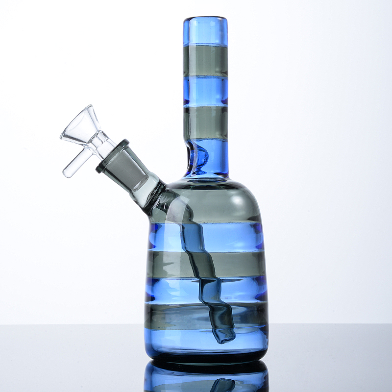 Flaschenform Mini Kleine Wasserpfeifen Raucherzubehör Inline Perc Percolator Diffused Downstem Klein Recycle Beaker Bong Oil Rig Dab Rigs mit Schüssel WP2286