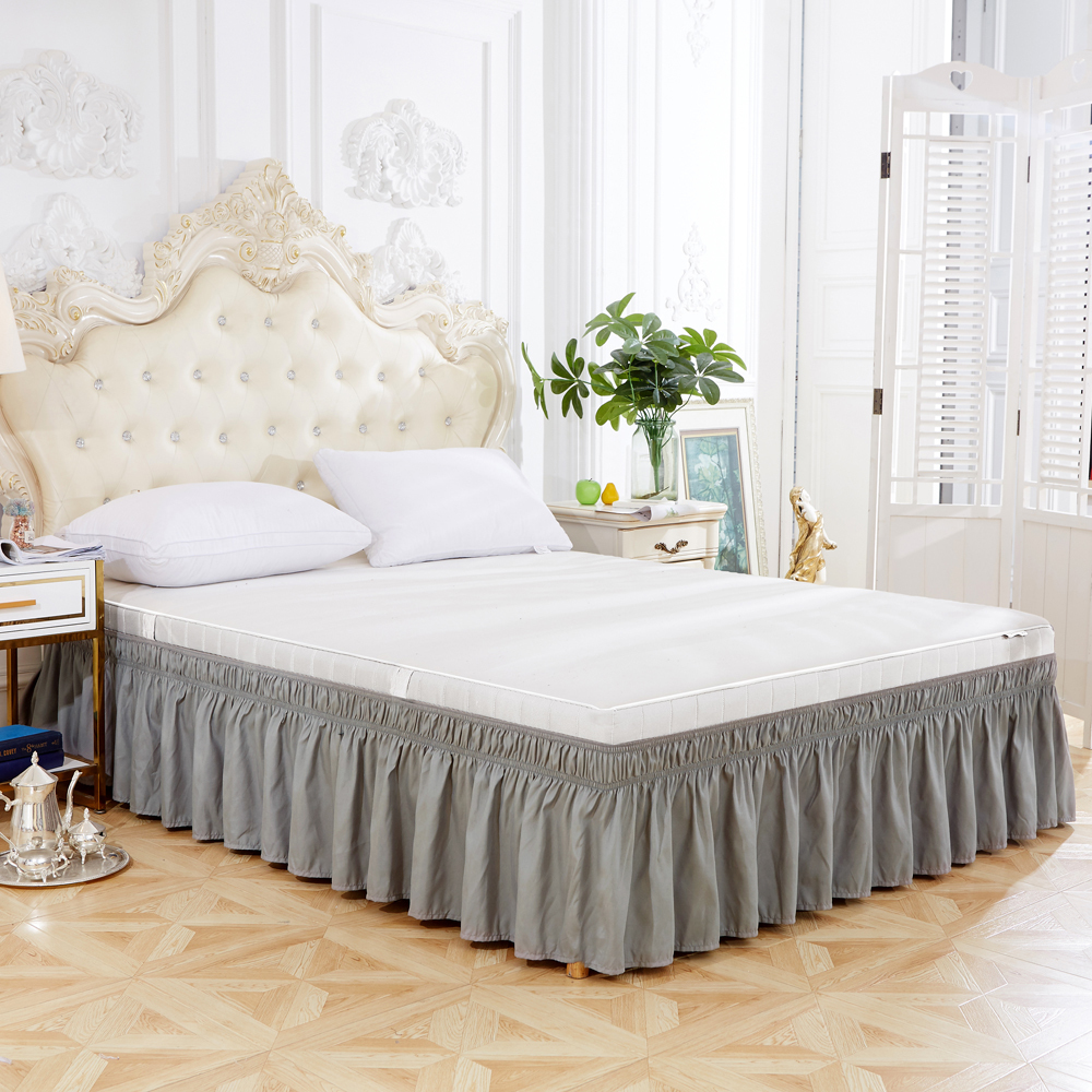 Bed Skirt Elastic Ruffles Soft Comfortable Wrap Around Fade Resistant Solid Color s Twin Full Queen King Size 221103