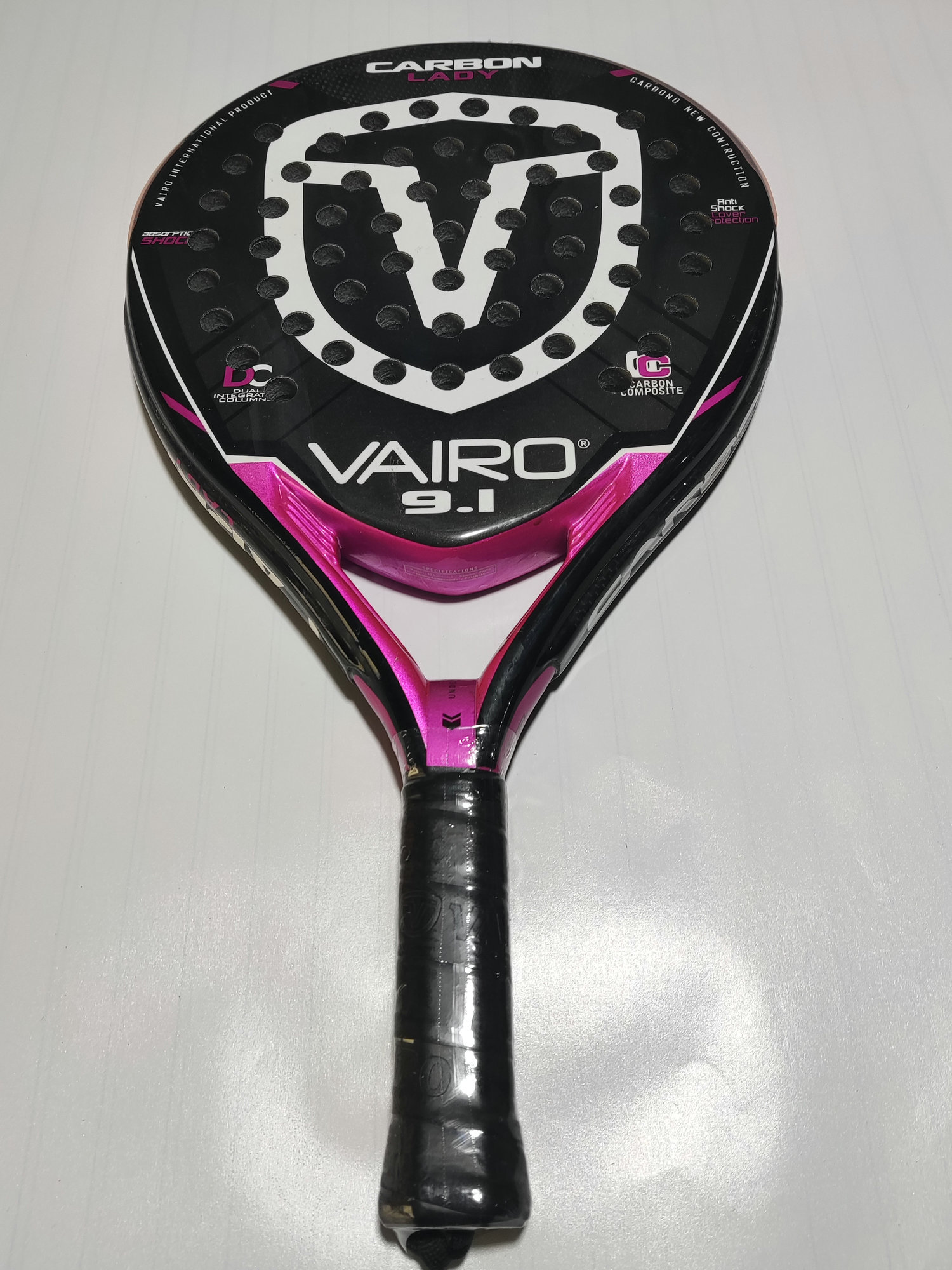 Raquettes de badminton Vairo 91 Padel série professionnelle Palas 3 couches en fibre de carbone Paddle EVA Face Tennis Beach 2211046086843