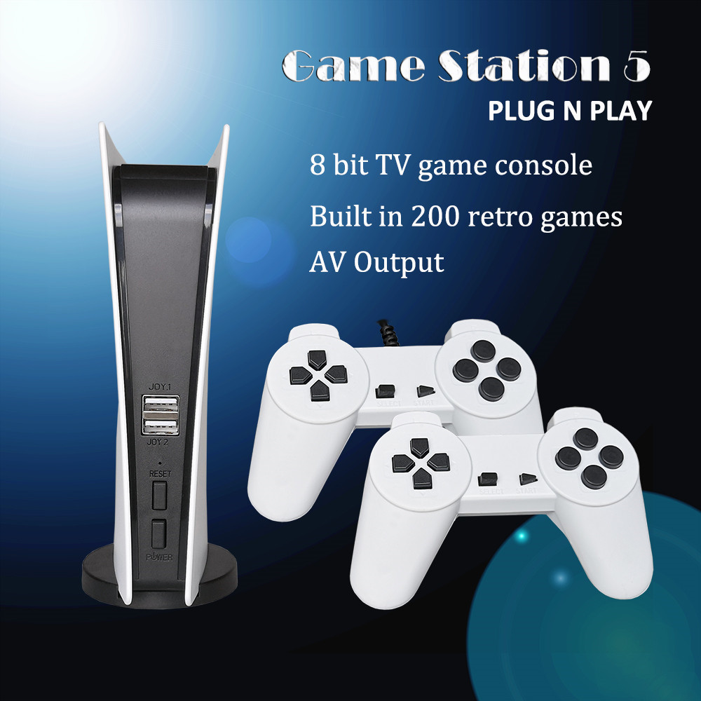 Portable Game Players Station 5 Console Console مع 200 Classic S 8 Bit GS5 CONSOLA RETRO USB Wired Handheld Player AV Output 221104