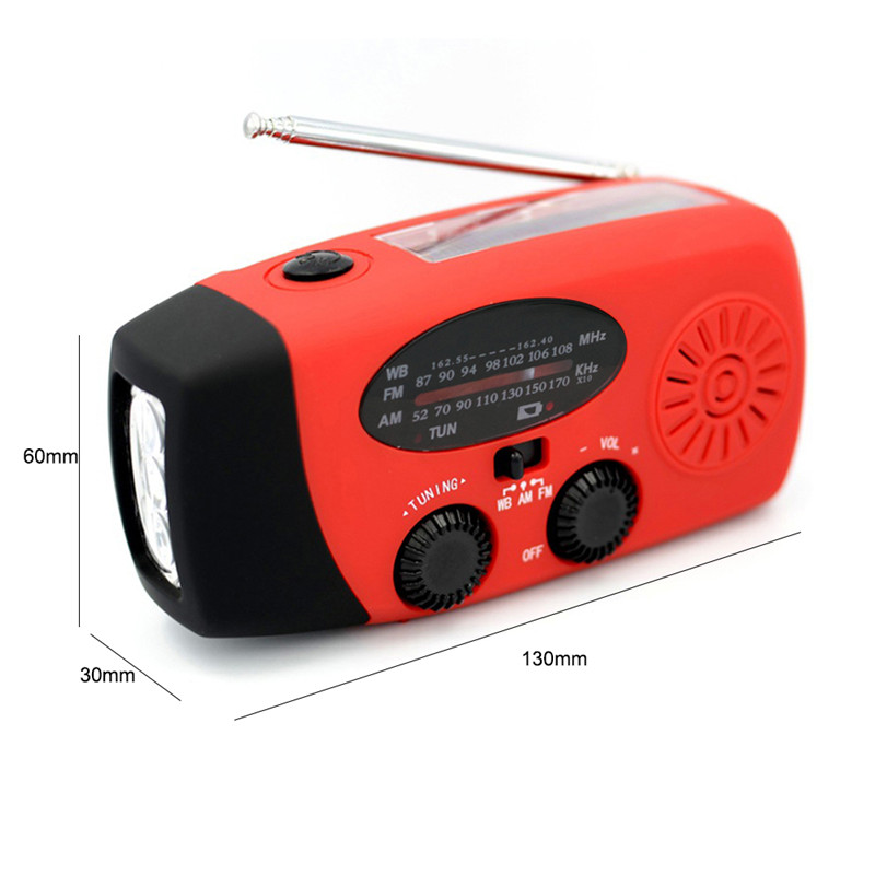 Huishoudelijke Sundries 2000MAH Multifunctionele Radio Hand Crank Solar USB oplaad FM AM NOAA Weer Radio Nood LED zaklamp Toortsstoortsverbod