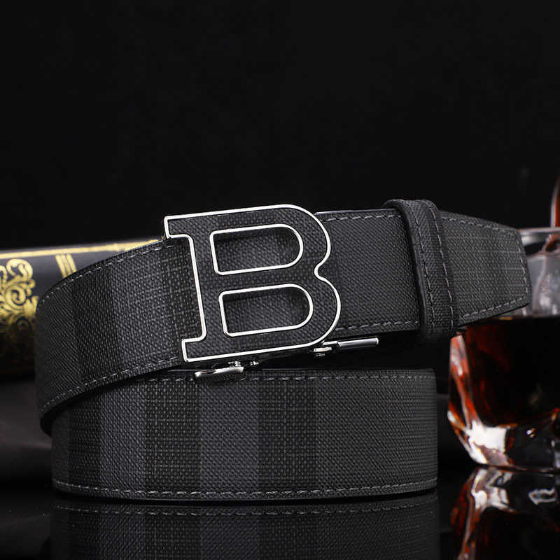 Cintura in pelle di marca di moda da uomo Designer Lettera B Cintura casual business scozzese con fibbia automatica272e