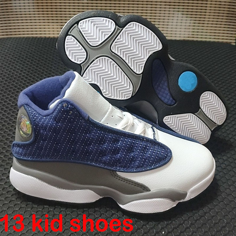 Jumpman 13s kids дизайнерская повседневная обувь детская 13 баскетбольная обувь Obsidian Del Sol Reverse Toddlers jordon sports Sneaker Bred Hyper Royal Starfish Trainers 28-35